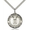 Bliss Sterling Silver Air Force St Michael Protect Me Medal