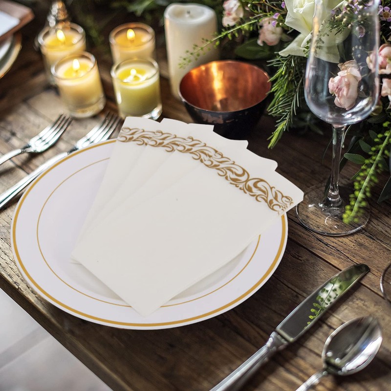 FOCUSLINE 200 Linen Feel Disposable Bathroom Napkins, Soft and Absorbent