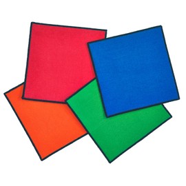 Carpets for Kids KID$Value Plus 9122 Mini Go Squares Individial Seating Carpet Set of 12-16in Squares Multi Color