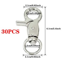 Allazone 30 PCS Lobster Clasp Trigger Snap Hooks, 360 Degree Swivel Spring Buckle Metal Swivel Clips for Pet Cages Chains Keychains Swivel Clip Hooks Lanyard Snap Hook Purse Clip