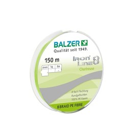 Balzer Iron Line Chartreuse Braided Fishing Line, Diameter / Load Capacity: 0.12 mm / 9.8 kg 150 m