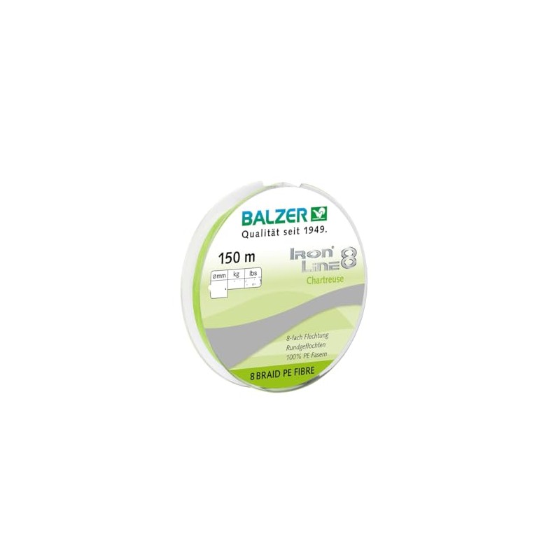 Balzer Iron Line Chartreuse Braided Fishing Line, Diameter / Load