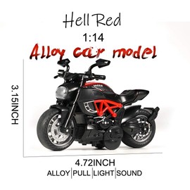 Gilumza Pull Back Motorcycle Toys, Tiny Gift with Music Lighting, Classic Motorcycles Toy for Boys Kids Age 3 4 5 6 7 8 Year Old (Red)