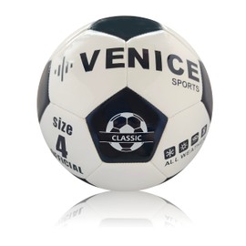 VENICE SPORTS Classic Soccer Ball - Size 3 / Size 4 / Size 5 Soccer Balls - Outdoor & Indoor Traditional Soccer Balls - Attractive Soccer Gifts (Size 4)