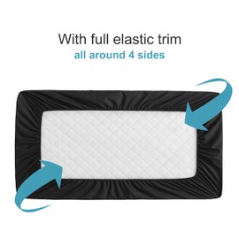 NTBAY 2 Pack Waterproof Crib Mattress Protector, Quilted 28"x52" Toddler Fitted Sheet - Machine Washable - Soft and Breathable Mattress Pad Cover for Crib, Nursery, Daycare, Cot, Black