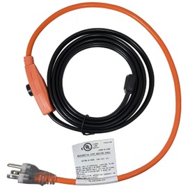 6 Foot Pipe Heating Cable, Turns On and Off Automatically Using Built-in Thermostat, Protects Pipes from Freezing, 120V, 42W - by EX ELECTRONIX EXPRESS