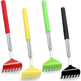 qingmeng Pack of 4 Scratching Hand Back Scratcher, Telescope from 20 cm to 68 cm Humpback Scratcher Back Scratcher Extendable for Head Massage Men Girls Christmas Gifts