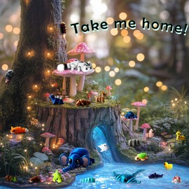 HiesDeosn 22PCS 3D Printed Mini Animal Set, 20pcs + 1Random Pet + 1 Gift Box, Cute 3-D Print Fidget Animals Executive Desk Decoration, Gradient Silk Rainbow