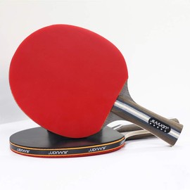 JIUYUAN Professioneller Tischtennisschläger Set,Tischtennisschläger mit Bällen, 2 5-Stern Tischtennisschläger und 4 Premium 3-Sterne Tischtennisbälle und 1 Tasche