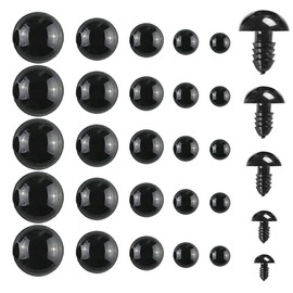 Fansunta 1000 Pieces Black Plastic Safety Eyes with Washers for Crafts