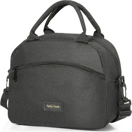 Lunch Bag Women Insulated Lunch Bag for Men Waterproof Lunch Cooler Bag Insulated Lunch Box for Women Portable Reusable Bag for Lunch,with Adjustable Straps Can Be Used for Work,Picnic (Black)