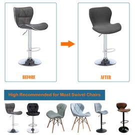 Bifaunvogel Counter Height Bar Chairs Cover Set of 2 Jacquard Swivel Bar Stools Slipcovers Stretchable Swivel Barstools Chair Covers Protector for Home Kitchen Bar Cafe Dark Grey