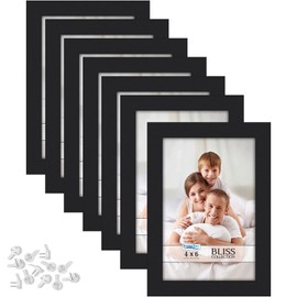 Icona Bay 4x6 Picture Frames (Black, 12 Pack), Modern Style Wood Composite Frames Table Top or Wall Mount, Bliss Collection