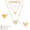 KSF Layered Initial Necklaces for Women Trendy, Bow Necklace 14K