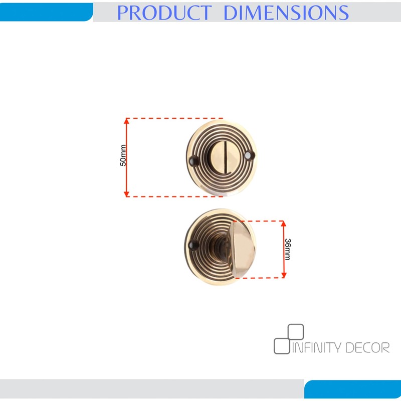 Solid Brass Antique Beehive Bathroom Thumb Turn & Release Door