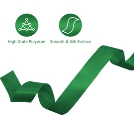 Lrybbon Forest Green Satin Ribbon 1-1/2 Inch x 50 Yards Solid Fabric Satin Ribbon for Gift Wrapping Craft Flower Bouquet Hair Bows Making Wedding Party Decoration Sewing Projects Christmas Day