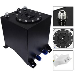 RainMan S 2.5 Gallon Fuel Cell Tank Lightweight Polished Aluminum Race Drift wLevel Sender Square Transfer Tank Aluminum Street Drift Strip Fuel Cell Tank Black(Does not apply)