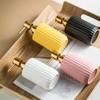 Chic Cylinder-Shaped Soap Dispenser, Vertical Stripe Design with Gold Pump,
