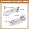 20 PCS Universal Stainless Steel Furniture Corner Connectors - 140
