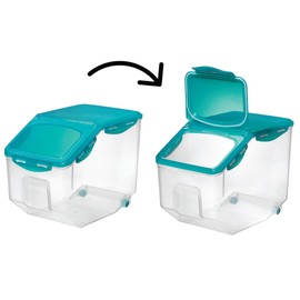 Starfrit LocknLock Plastic Pantry Container with Wheels - 406oz/12L - Airtight - 4-Sided Locking Flip-Top Lid