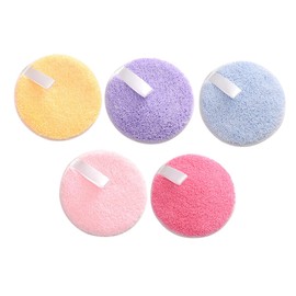 VICASKY 5pcs Rounded Makeup Pads Soft Washable Cosmetic Remover for Face for All Skin Types Includes for Home and Travel Use