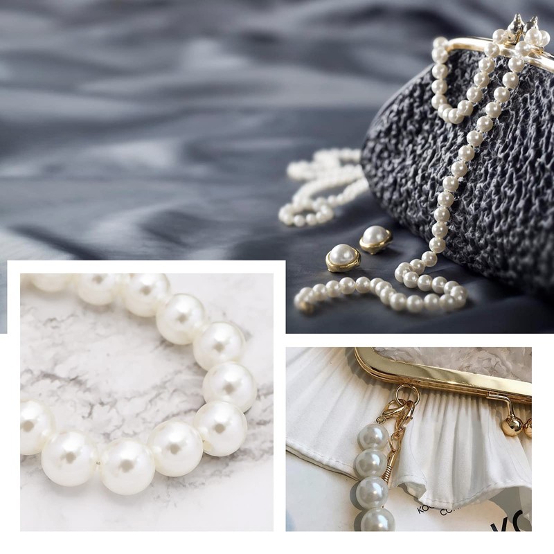 eMagTech 6 Pieces Faux Pearl Handbag Straps Replacement Beads Handbag
