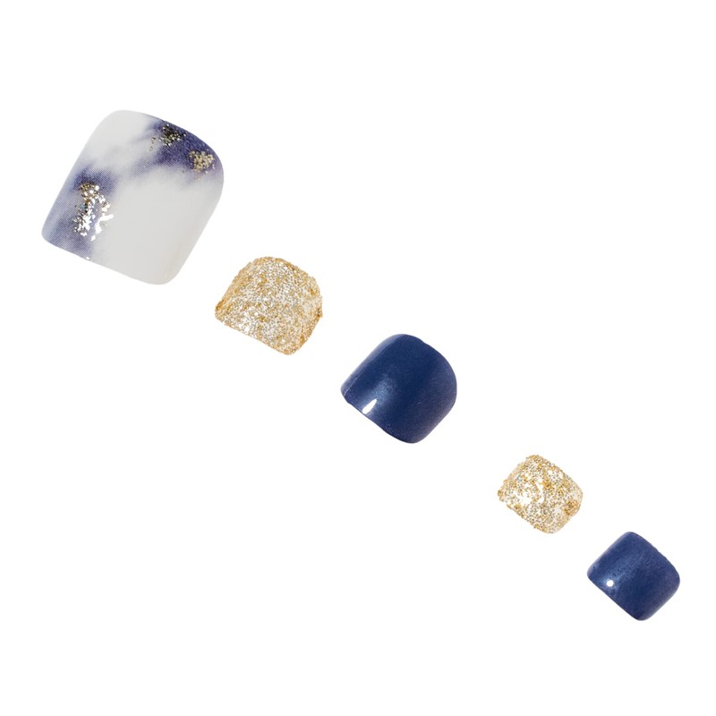Sun&Beam Nails Nail Tip, Glitter, Foot, Short, False Nails, Cute,