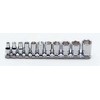 山下 Industrial Lab (KO – Ken) Socket Rail Set 6 Corners RS2400 W/9 Inset Angle: 6.35 mm British Standards (BA) Sockets, 9 Pcs, Set