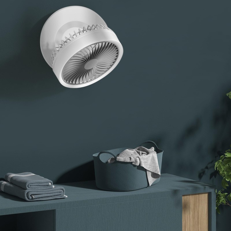 mollie 8-Inch Small Rechargeable USB Desk Fan Battery Operated with