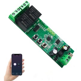 Newgoal 2-Channel WiFi Smart Switch Relay Module, TUYA/Smart Life App for Smart Home Remote Control, Momentary Time Adjustable, Compatible with Alexa/Google Assistant