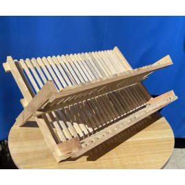 Unbranded 2 Tier Dish Drying Rack Collapsible Dish Drainer, Pine Wood 24 pieces of plates