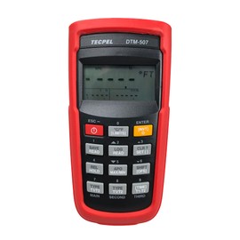 TECPEL DTM-507 - Termómetro termopar de almacenamiento de datos de doble canal de alta precisión para sonda de termopar K/J/T/E/R/S/N