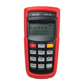 TECPEL DTM-507 - Termómetro termopar de almacenamiento de datos de doble canal de alta precisión para sonda de termopar K/J/T/E/R/S/N