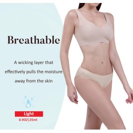 AIRCUTE Washable Absorbent Urinary Incontinence Underwear for Women Girl Bikini Leakproof Panty for Leakage Flow 25ml, 3 Pack (2X-Large, Beige)