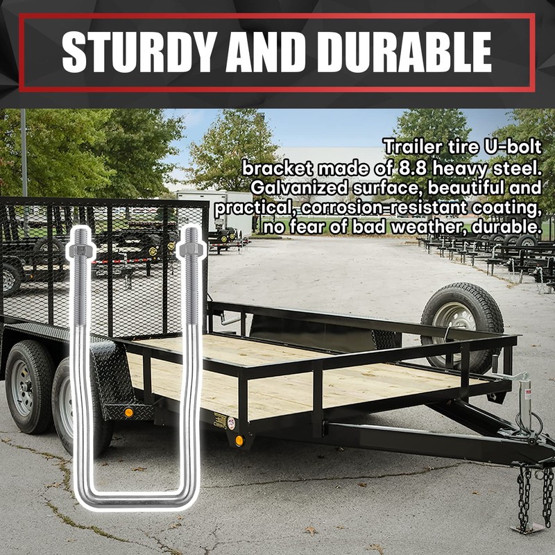 VIAGL U-Bolt Trailer Spare Tire Bracket, Spare Tire Carrier Galvanized