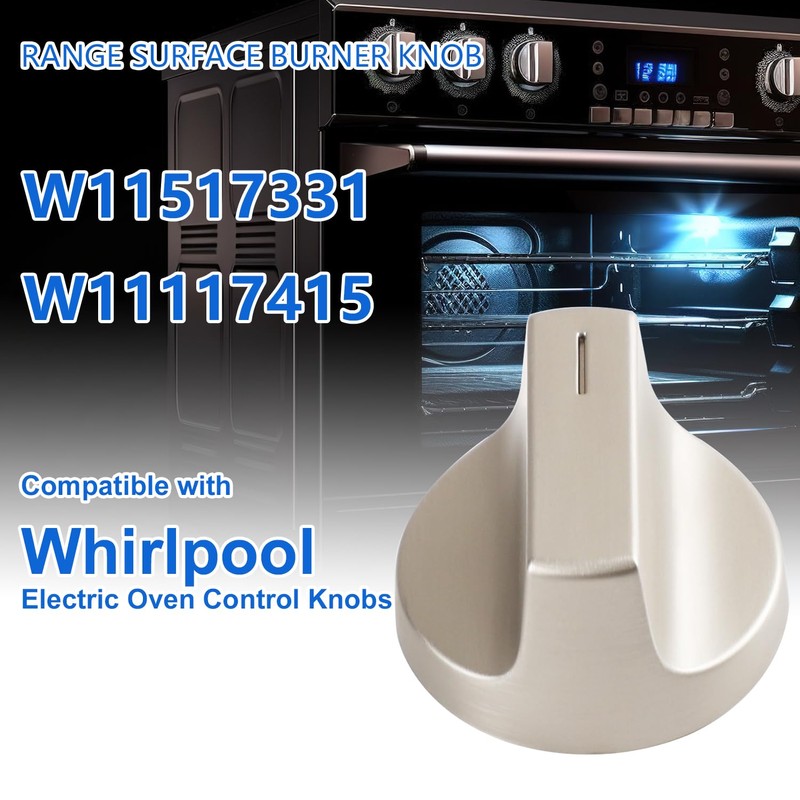 W11517331 W11117415 Range Surface Burner Knob Compatible with Whirlpool Electric