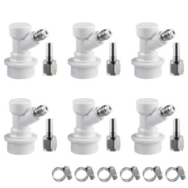 6Pcs Keg Disconnect Ball Lock Keg Fitting Set Grey Quick Ball Lock MFL Disconnect with Stainless Steel 5/16'' Gas Barbs for Corny Ball Lock Keg by MUGLIO