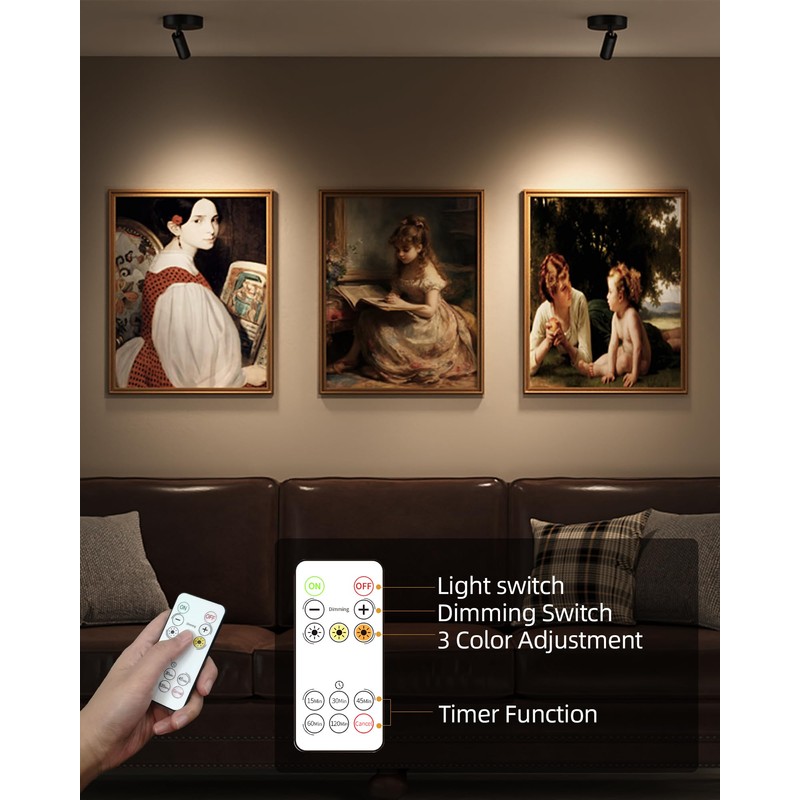 EZVALO Spotlights Indoor with Remote,5500mAh Rechargeable Uplighting Indoor, Wireless LED