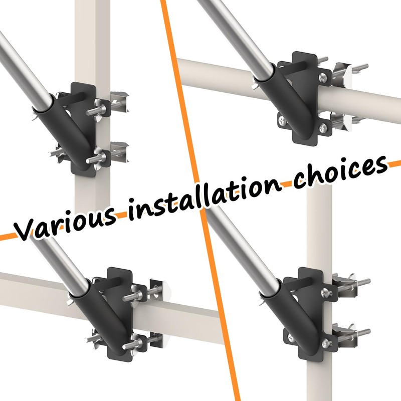 FlagPole Holder,No Drilling Metal Flagpole mount for Railings, Horizontal or