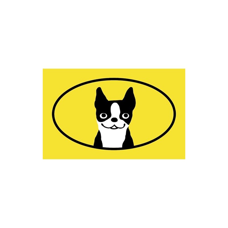 CafePress Boston Terrier Smile Oval Car Bumper Sticker