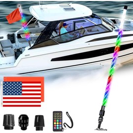 AddSafety 3FT Nav Lights for Boat, Plug-in Base Chasing Color LED Boat Navigation Light with Remote Control