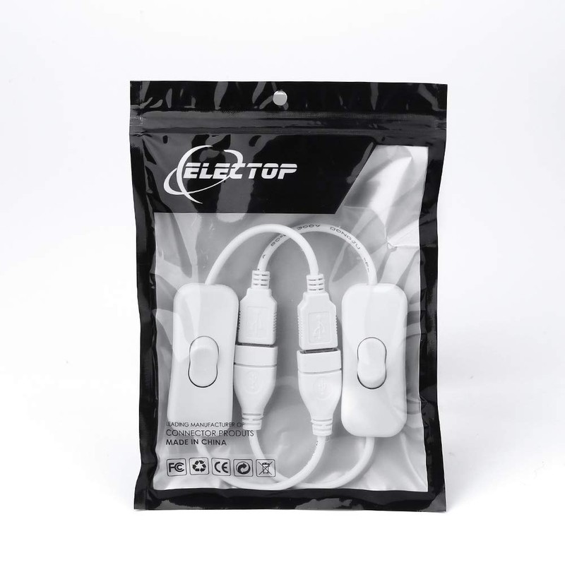 ELECTOP 2 Pack Male to Female USB Cable with On/Off