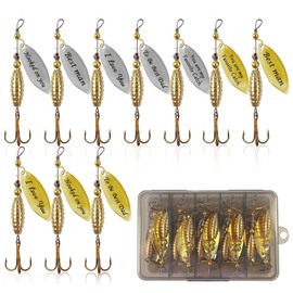 Alriedy 8g Spinner Angeln Set - 10 x Barsch Köder & Forellen Köder Mit Blinker Angeln, Premium Angelköder Für Hecht, Zander, Lachs & Walleye
