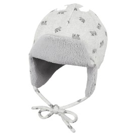 Sterntaler Baby Boys Hat Baby Aviator Hat Polar Bears, lightgrey