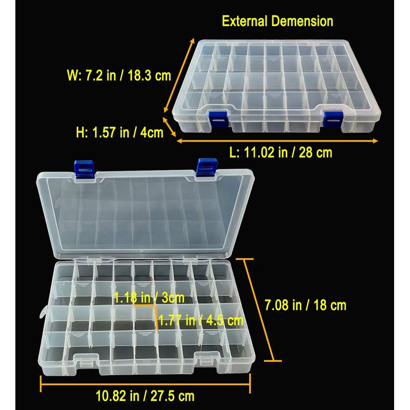 DARUITE Plastic Organizer Box Small Clear Storage Containers with Lid
