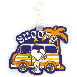SNOOPY Name Tag, Luggage Tag, Suitcase, Luggage, Soft PVC Rubber, Conspicuous, Stylish, Unstructured, Three-Dimensional, Snoopy Road Trip, Navy