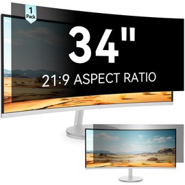 34 Inch Curved Computer Privacy Screen Filter for 21:9 Aspect Ratio Widescreen Monitor - Anti Glare Blue Light Filter, Removable Computer Monitor Privacy Shield, Anti-Scratch Screen Protector