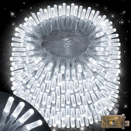 XURISEN Upgraded 561FT 1400 LED Christmas Lights Outdoor, Super Long String Lights 8 Modes & Memory Timer Plug in Fairy Lights for Home Xmas Tree Party Wedding Decor -Cool White