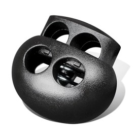 Plastic Cord Lock End Toggle Double Hole Spring Stopper Fastener Slider Toggles End (Black,20 PCS)