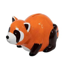 Crockery Critters Money Box - Red Panda from Deluxebase. Cute animal shaped novelty saving bank for children and adults